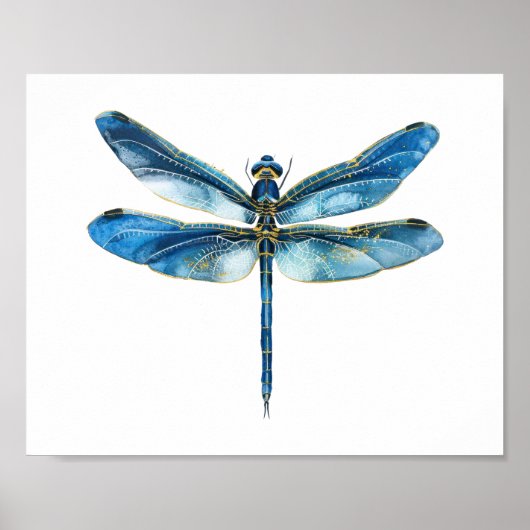 Poster Libellule bleue (Devant)