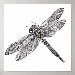 Poster Libellule dans le style 2