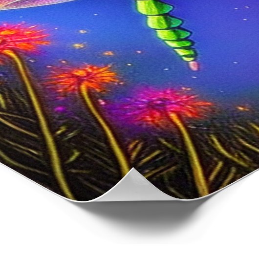 Poster libellule et lune (Coin)