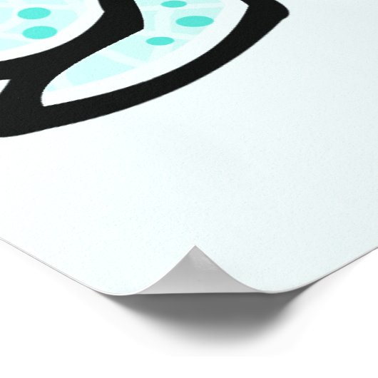 Poster libellule verte turquoise (Coin)