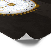 Poster Libellules Steampunk sur fond brun rayé (Coin)