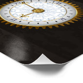 Poster Libellules Steampunk sur fond brun rayé (Coin)