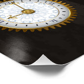 Poster Libellules Steampunk sur fond rayé marron (Coin)