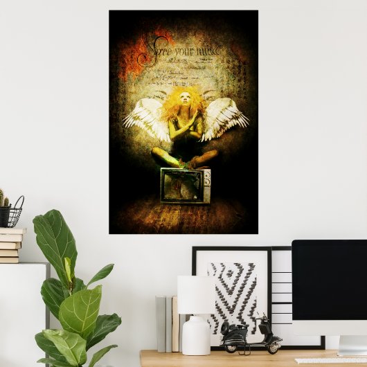 Poster libère ton esprit (Bureau à domicile)