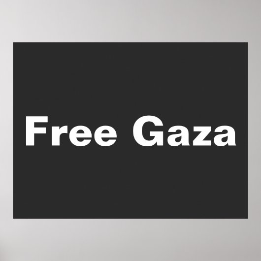 Poster Libérez Gaza Texte Simple Soutenir Gaza (Devant)