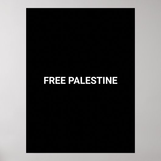 Poster Libérez la Palestine noir blanc texte personnalisé (Devant)