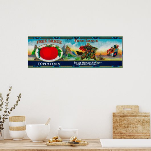 Poster Libérez Lance Tomato LabelChicago, IL (Cuisine)