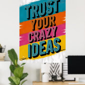 Poster Libérez votre fou (Bureau à domicile)