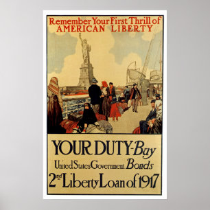 Poster Liberté américaine