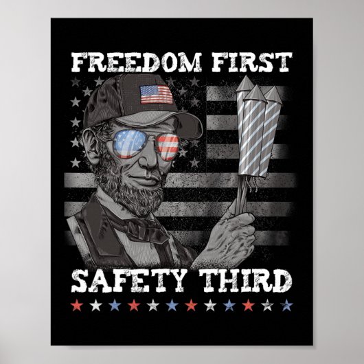 Poster Liberté d'abord sécurité troisième feux d'artifice (Devant)