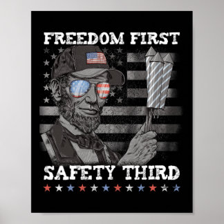 Poster Liberté d'abord sécurité troisième feux d'artifice
