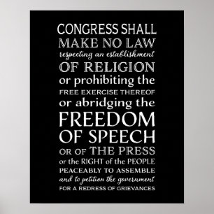 Poster Liberté de parole déclaration de texte des droits