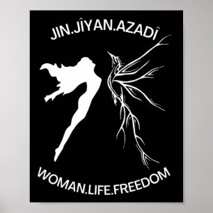 Poster Liberté de vie Iran Feministe Vintage Jin Jiyan Az