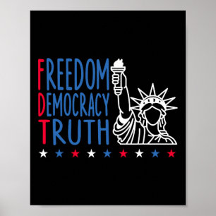 Poster Liberté Démocratie Vérité Patriotique Drapeau État