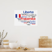 Poster Liberté, Égalité, Fraternité Drapeau Français (Cuisine)