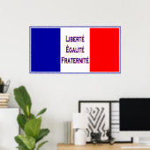 Poster Liberté, Egalité, Fraternité Drapeau Français Bast (Bureau à domicile)