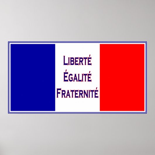Poster Liberté, Egalité, Fraternité Drapeau Français Bast (Devant)