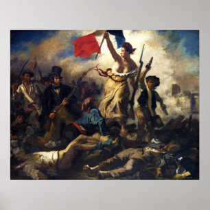 Poster Liberté menant les personnes par Eugene Delacroix