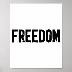Poster Liberté minimaliste texte gras en détresse patriot