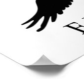 Poster Liberté Motivationnelle Aigle Landing Black White  (Coin)