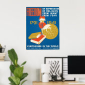 Poster Liberté ~ Partout dans le monde (Bureau à domicile)