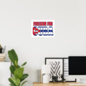 Poster Liberté pour Cuba (Bureau à domicile)