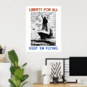 Poster Liberté Pour Tous — Continuez À Voler (Bureau à domicile)