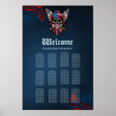 Poster Liberté sauvage, crâne américain avec chauves-sour (Devant)