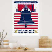 Poster Liberty Bell Philadelphia Pennsylvania Stripes (Cuisine)