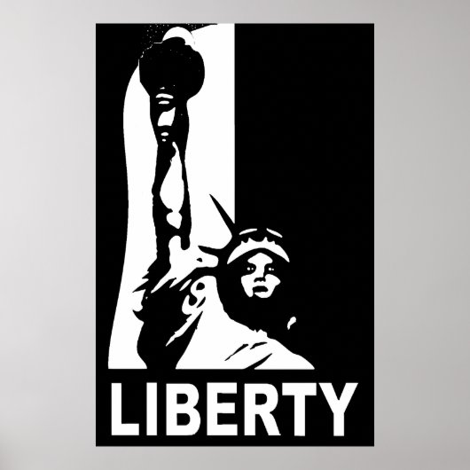 Poster Liberty Bold & Big, noir & blanc (Devant)