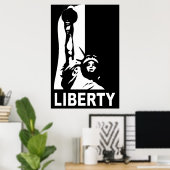 Poster Liberty Bold & Big, noir & blanc (Bureau à domicile)