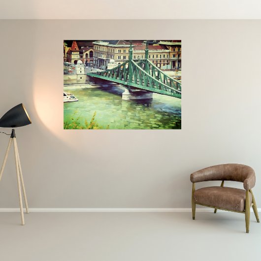 Poster Liberty bridge -Budapest - painting