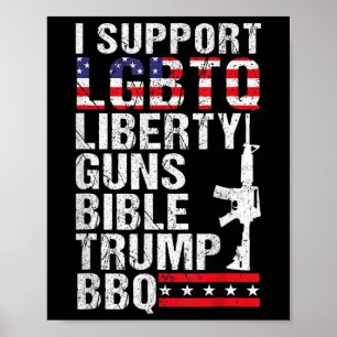 Poster Liberty Guns Bible Trump Bbq