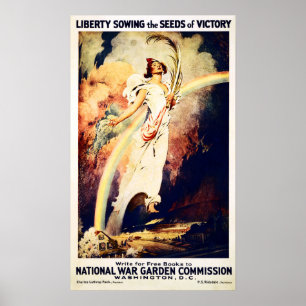 Poster Liberty semer les graines de la victoire ! Washing