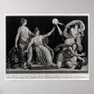 Poster Liberty, striking down Ignorance and Fantacism