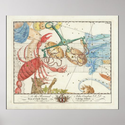 Poster Libra, cancer et étoiles voisines (Devant)