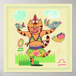 Poster Libra Cat Zodiac Nursery Imprimer