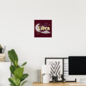 Poster Libra Céleste Lune Cloud Étoiles Astrologie Art (Bureau à domicile)