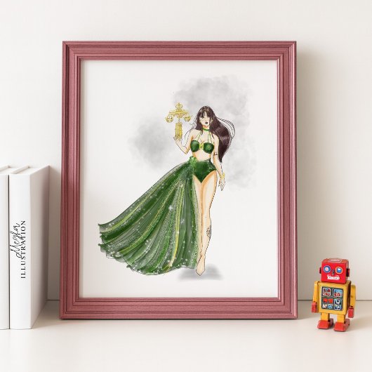 Poster Libra Constellation Artwork, Cosmic Zodiac,