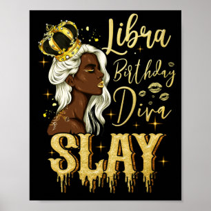 Poster Libra Girl Anniversaire Diva Slay Zodiac Libra Que