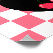 Poster Libra Gothique esthétique À damiers Cherry Art (Coin)