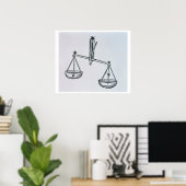 Poster Libra (les Scales) une illustration de "Poeti" (Bureau à domicile)