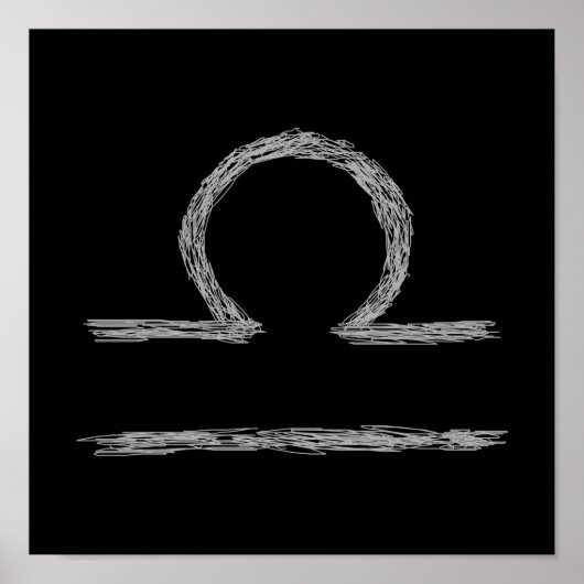 Poster Libra. Signe astrologique zodiaque. (Devant)