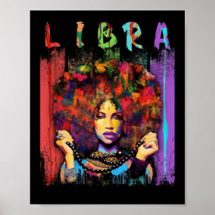 Poster Libra Vintage Libra Retro Black Women