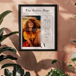 Poster Libra | Zodiac Astrologie Photo Journal<br><div class="desc">Cette affiche de zodiac d'anniversaire est stylisée pour ressembler à une couverture de journal élégant qui comporte votre propre photo et informations. Parfaites pour souhaiter joyeux anniversaire à vos amis, famille et proches. Avec le nom des récipiendaires, et les traits de personnalité du signe d'anniversaire et du zodiaque inclus, cette...</div>