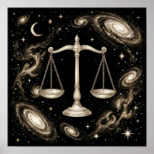 Poster Libra Zodiaque Céleste Astrologie (Devant)
