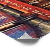 Poster Librairie Chats Bibliothèque (Coin)