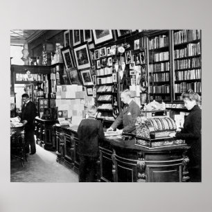 Poster Librairie de Copenhague, 1899. Photo vintage