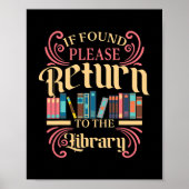 Poster Librarian Bookworm Book Lover Library (Devant)