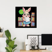 Poster 🐰📚 Librarian-in-Training Star – Rabbit Edition (Bureau à domicile)